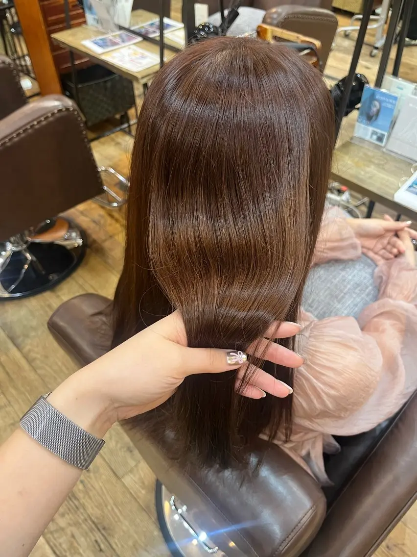 カラー ブリーチ ブラウンカラー 透明感カラー ダブルカラー オレンジ Kano／ ブリーチ◎／銀座のヘアスタイル