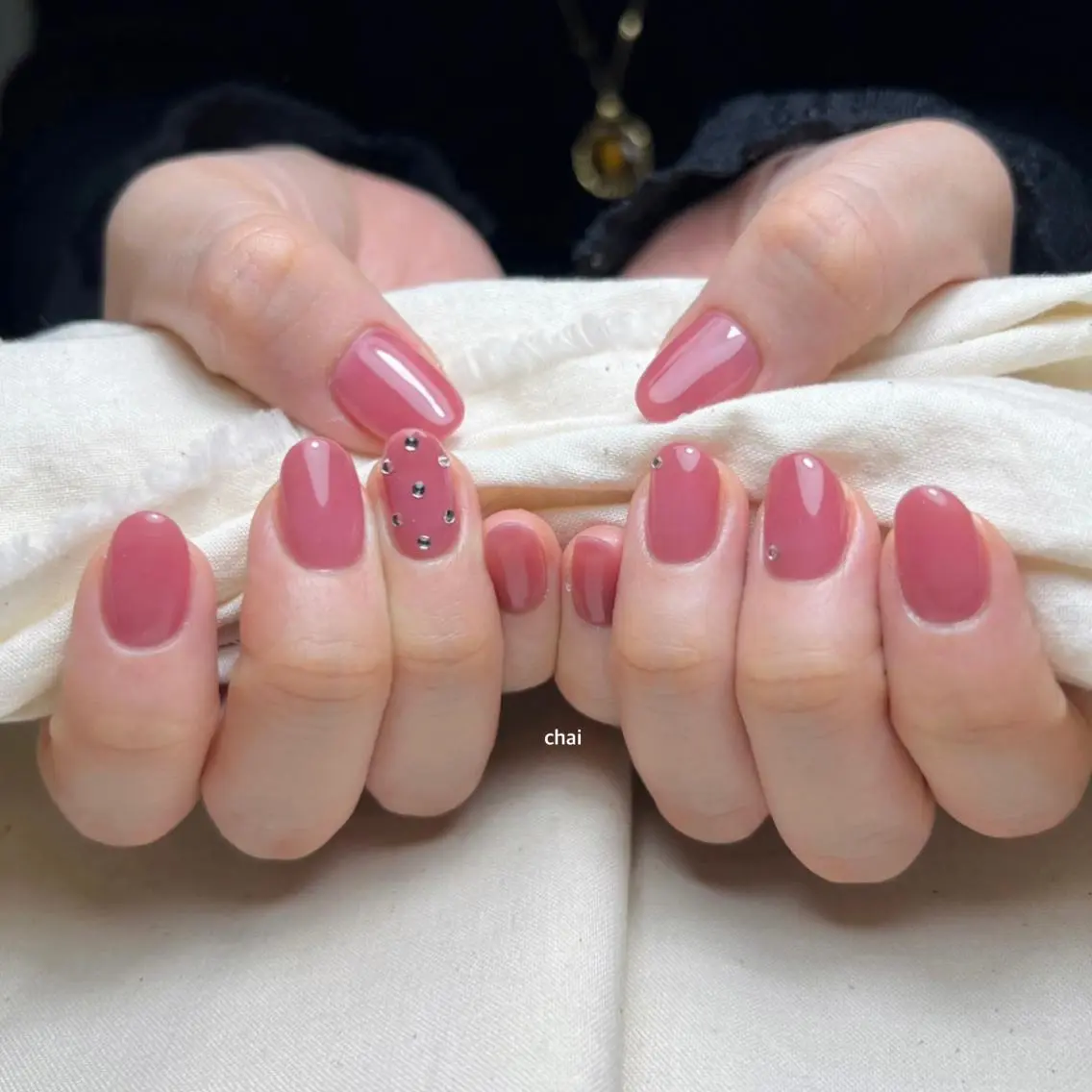 ネイル ストーンネイル ハンドネイル chai nail _ai📍鶴橋/桃谷のネイルデザイン
