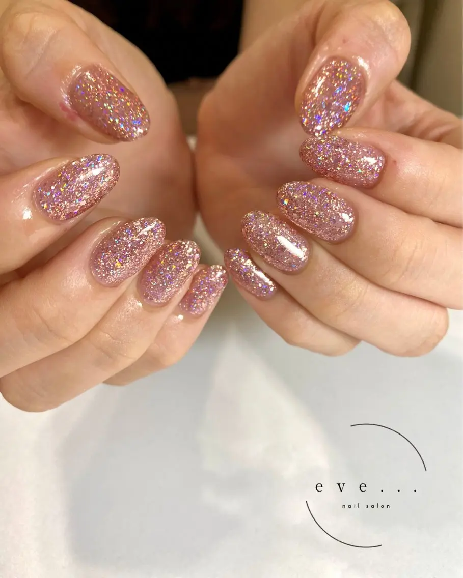 ネイル ラメ(グリッター) ワンカラーネイル ハンドネイル nail salon eve...のネイルデザイン