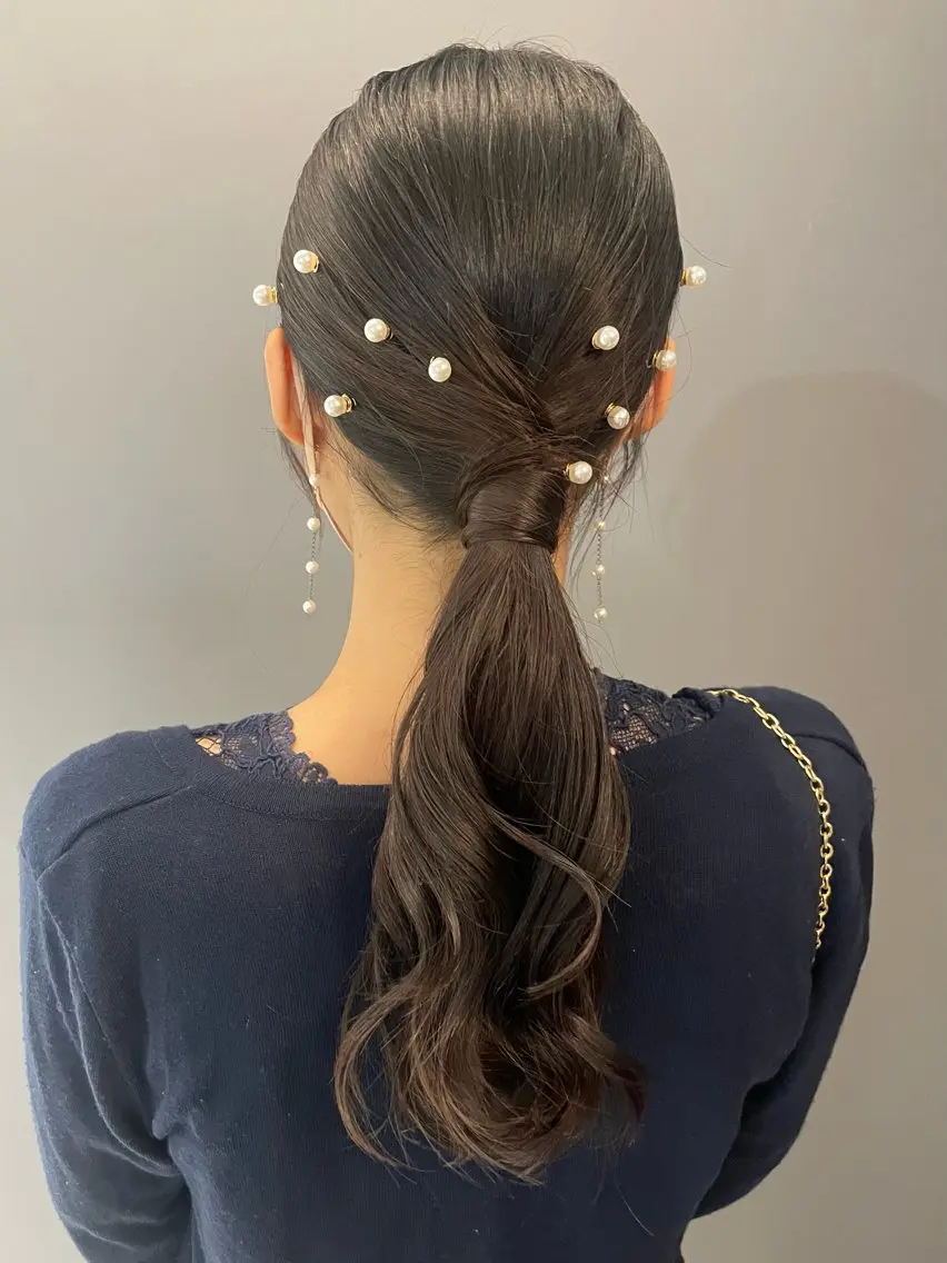 セミロング カラー パーマ ヘアアレンジ パーソナルカラー合わ せたカラー🤍なつみのヘアスタイル