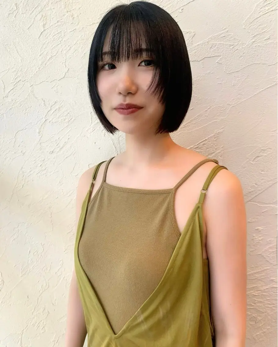 ショート カラー ボブ 顔周りカット しょーじ/ショート /ボブ/パーマ/栄のヘアスタイル