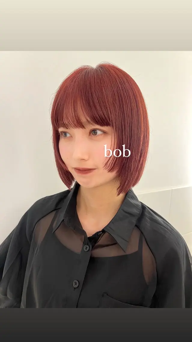 ショート カラー ボブ 顔まわりレイヤー レイヤーカット 顔まわり🥨レイヤー /透明感/水口舞奈のヘアスタイル