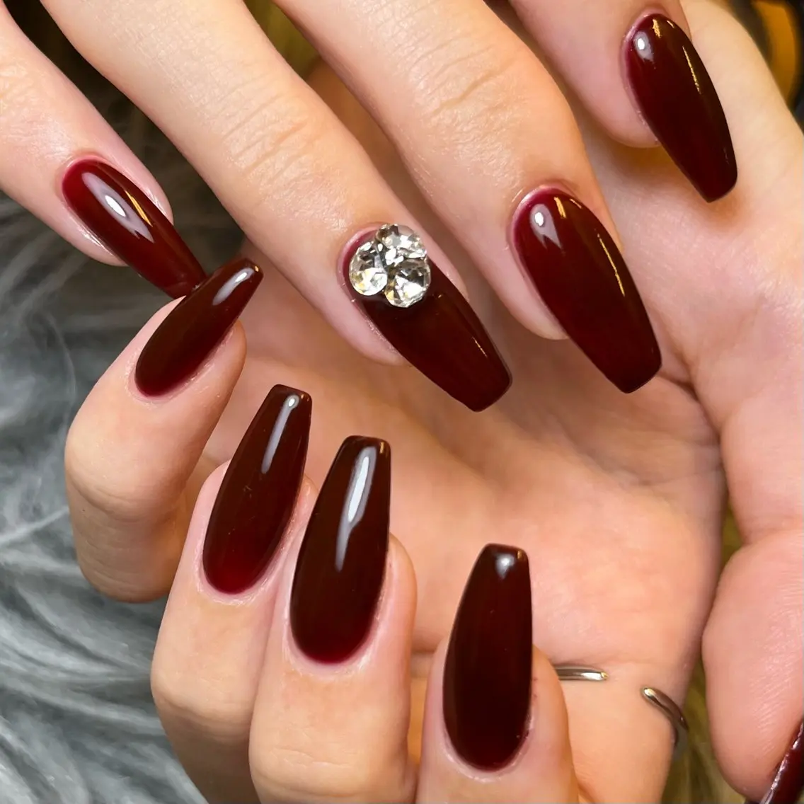 ネイル ボルドー ワンカラーネイル nail salon h💍akaneのネイルデザイン