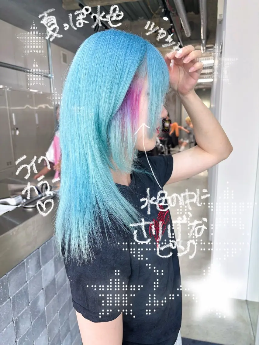 セミロング カラー ヘアカラー デザインカラー /rioのヘアスタイル