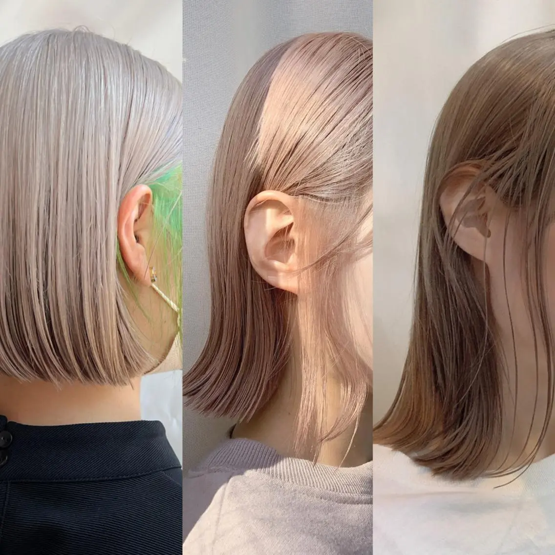 ミディアム カラー ベージュカラー 透明感カラー グレージュ ボブ カット ヘアカラー トリートメント レイヤー専門家 ダブルカラー修のヘアスタイル