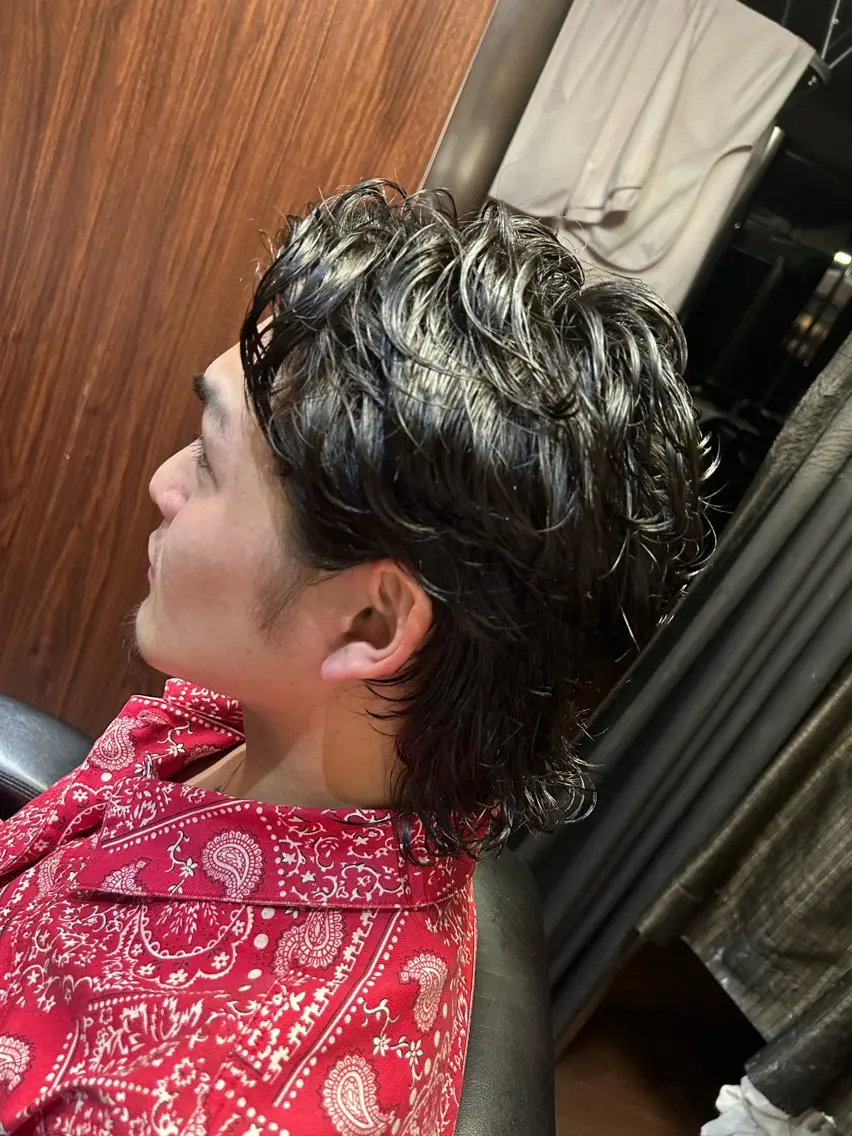 パーマ メンズ メンズパーマ 仙庭 風輝のヘアスタイル