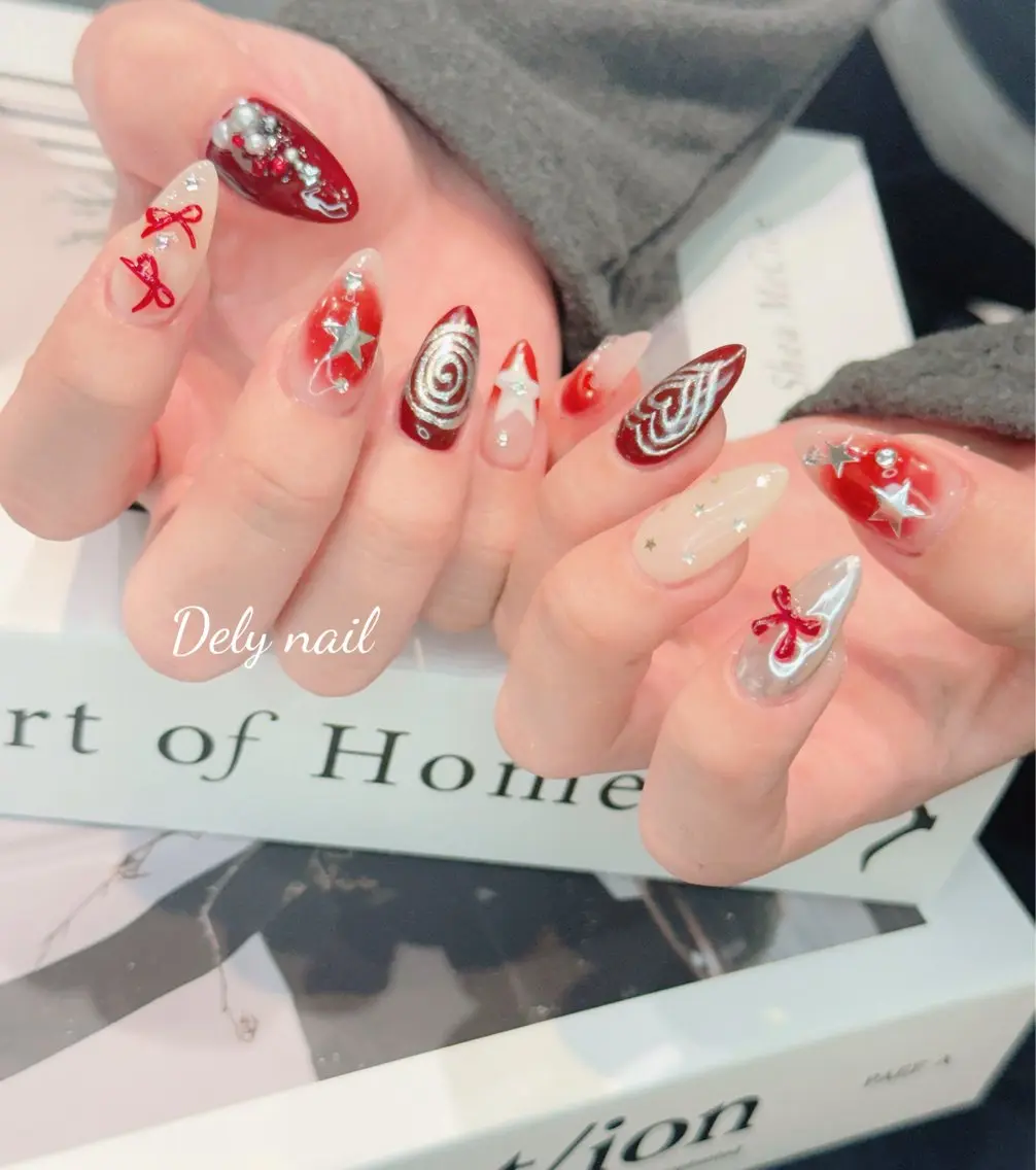 ネイル フレンチネイル ガラスフレンチ 韓国ネイル ニュアンスネイル ネイルチップ ハンドネイル Dely Nailのネイルデザイン