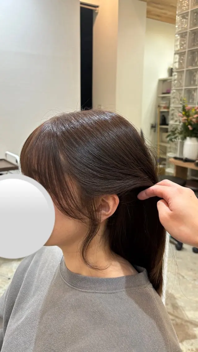 ロング 顔周りカット 小顔カット 佐藤 優里のヘアスタイル