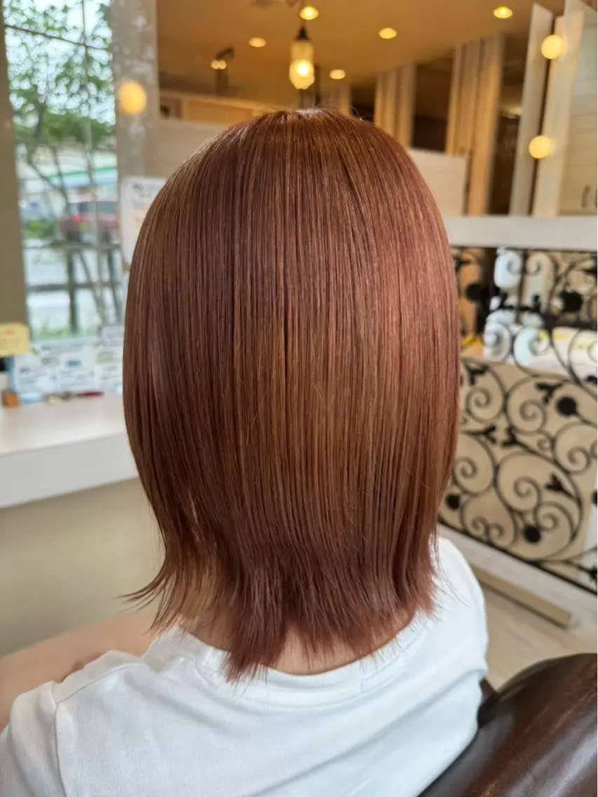 ミディアム カラー ブリーチ ケアブリーチ ダブルカラー 東恩納 誠のヘアスタイル