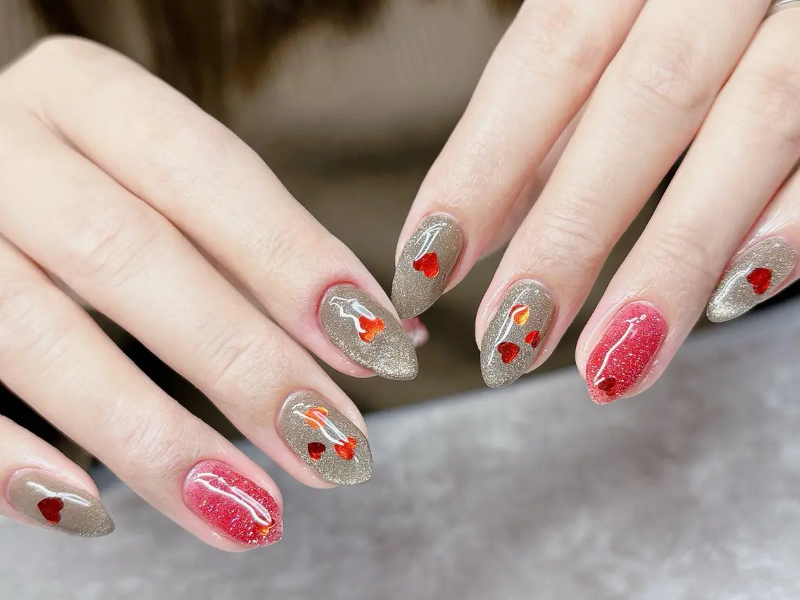 ネイル バレンタイン Nail •Head スパFortunaのネイルデザイン