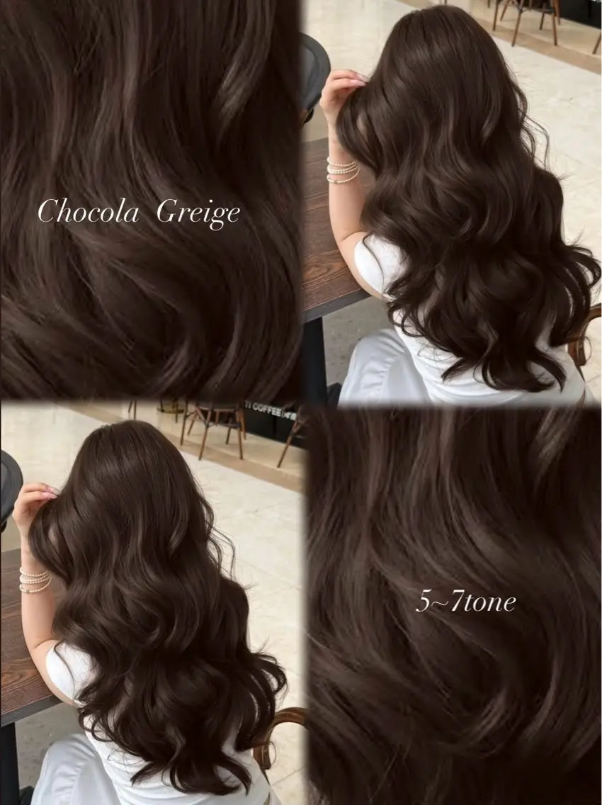 ロング ヘアカラー 縮毛矯正 透明感グレージュ カラー/coconoのヘアスタイル