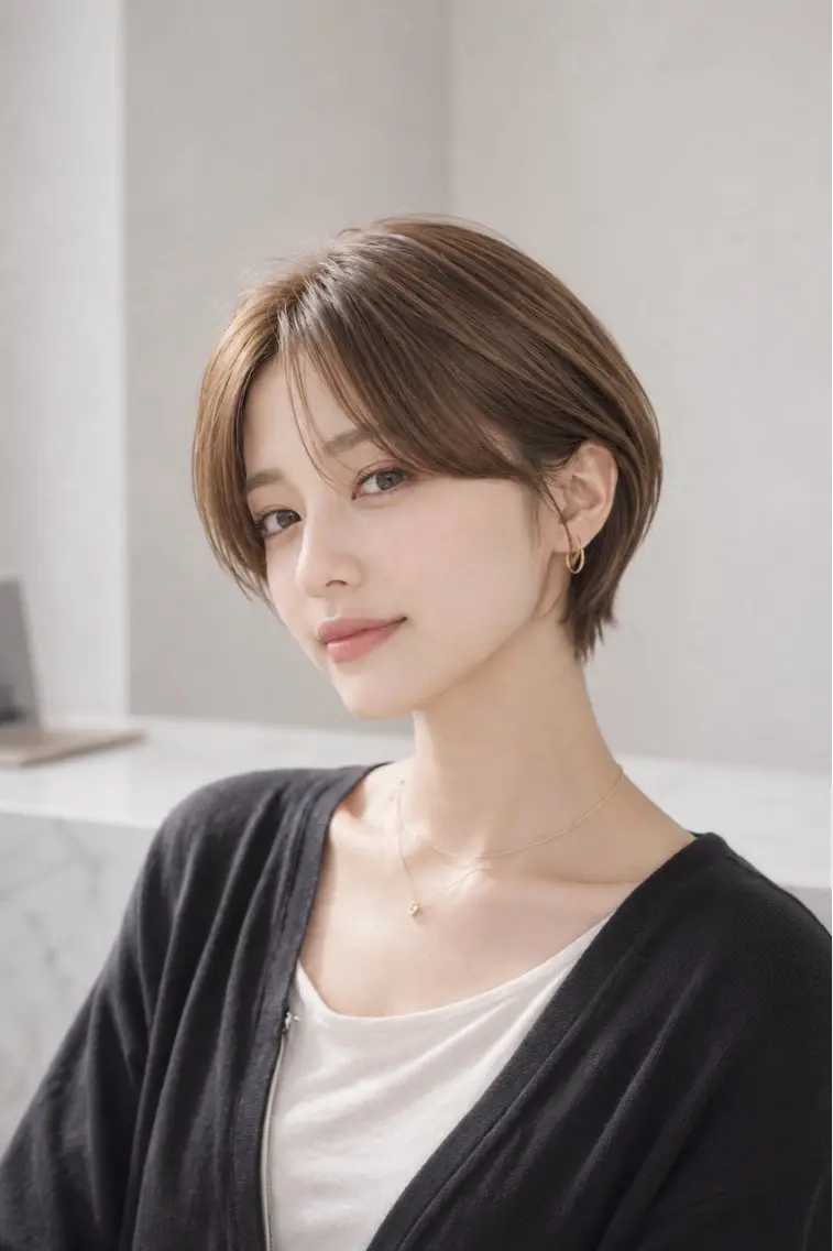 ショート カラー 透明感カラー イルミナカラー カット トリートメント 田村和範/似合わせ カラー/髪質改善のヘアスタイル