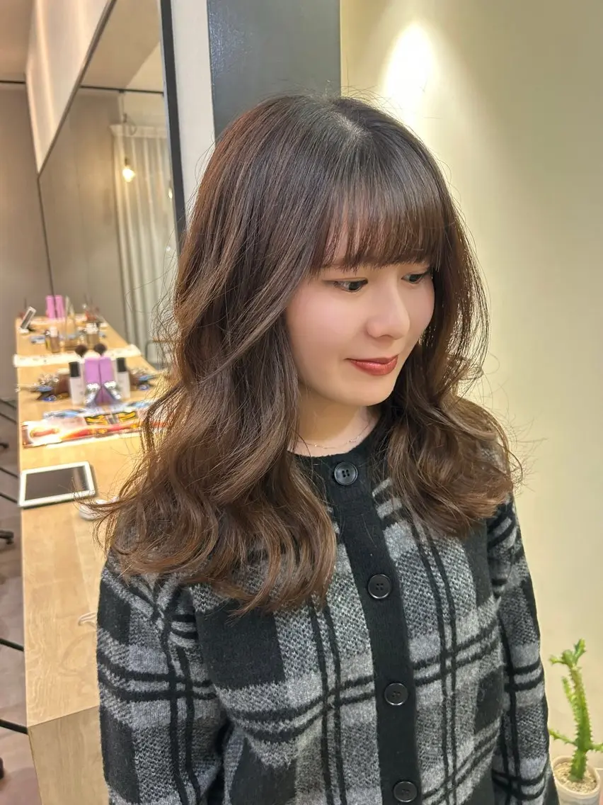 ロング パーマ デジタルパーマ カット パーマ hubhair レイヤー/透明感のヘアスタイル