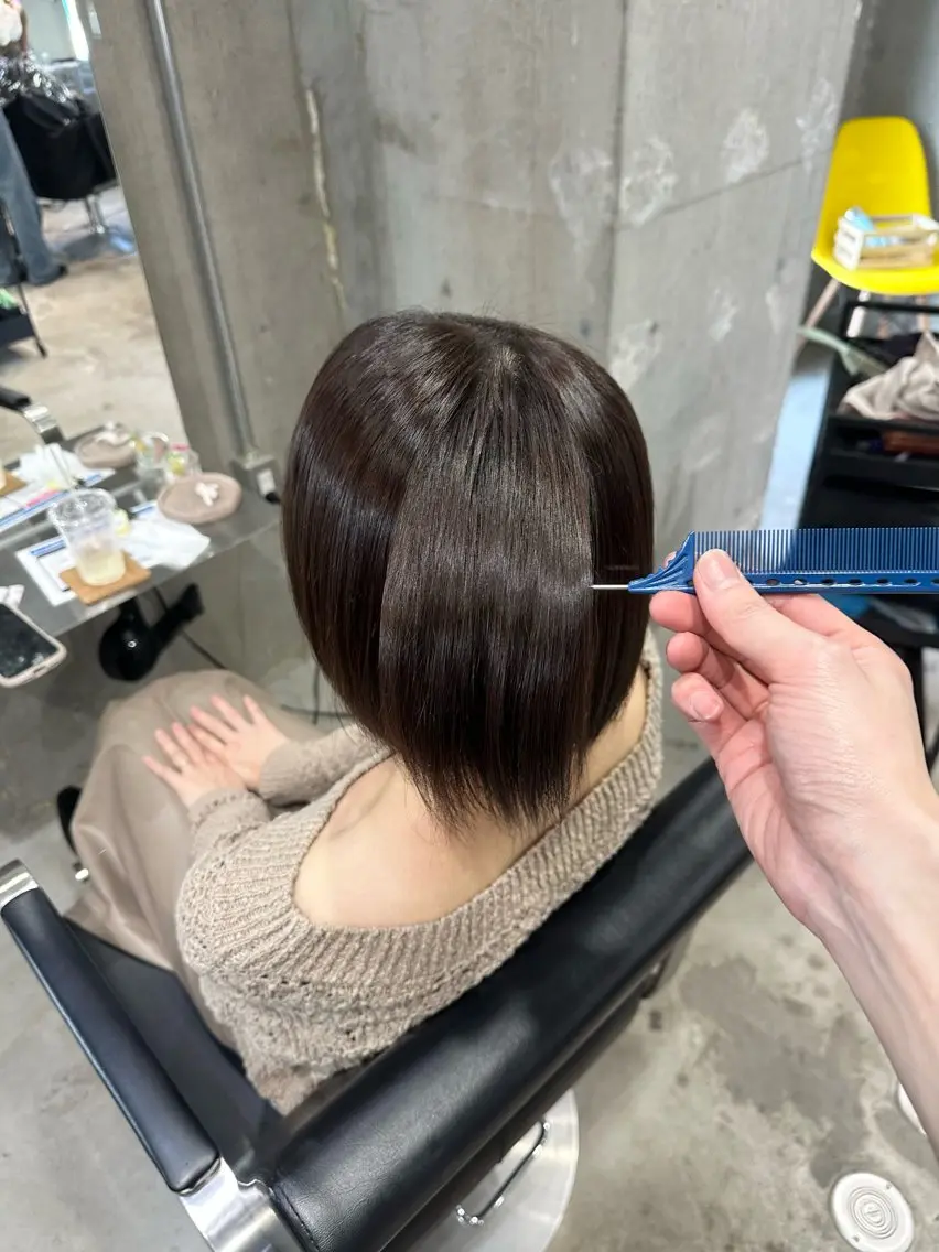 ミディアム 縮毛矯正 小玉 唯依のヘアスタイル