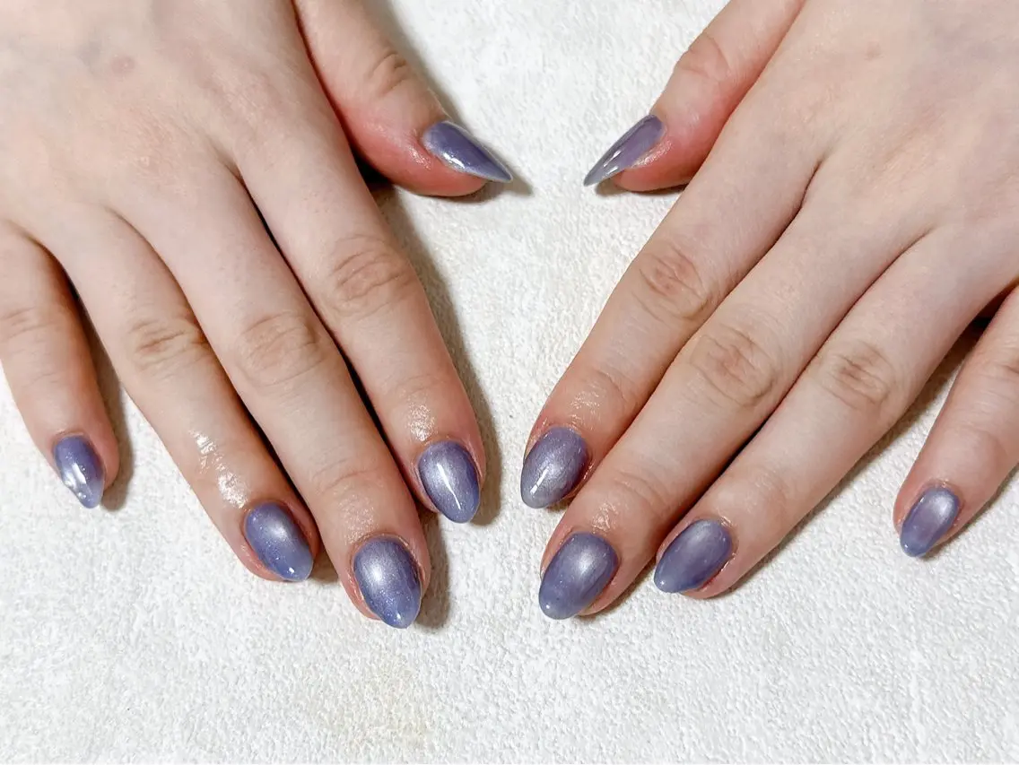 ネイル オーロラネイル ブルー フットネイル フレンチネイル ジェルネイル ハンドネイル mogunail &blowのネイルデザイン