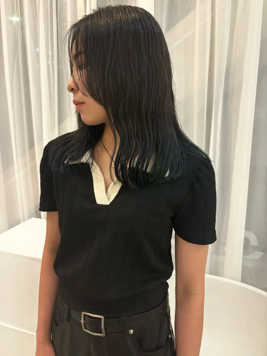 ロング カット ヘアカラー トリートメント オカモト ハルカのヘアスタイル