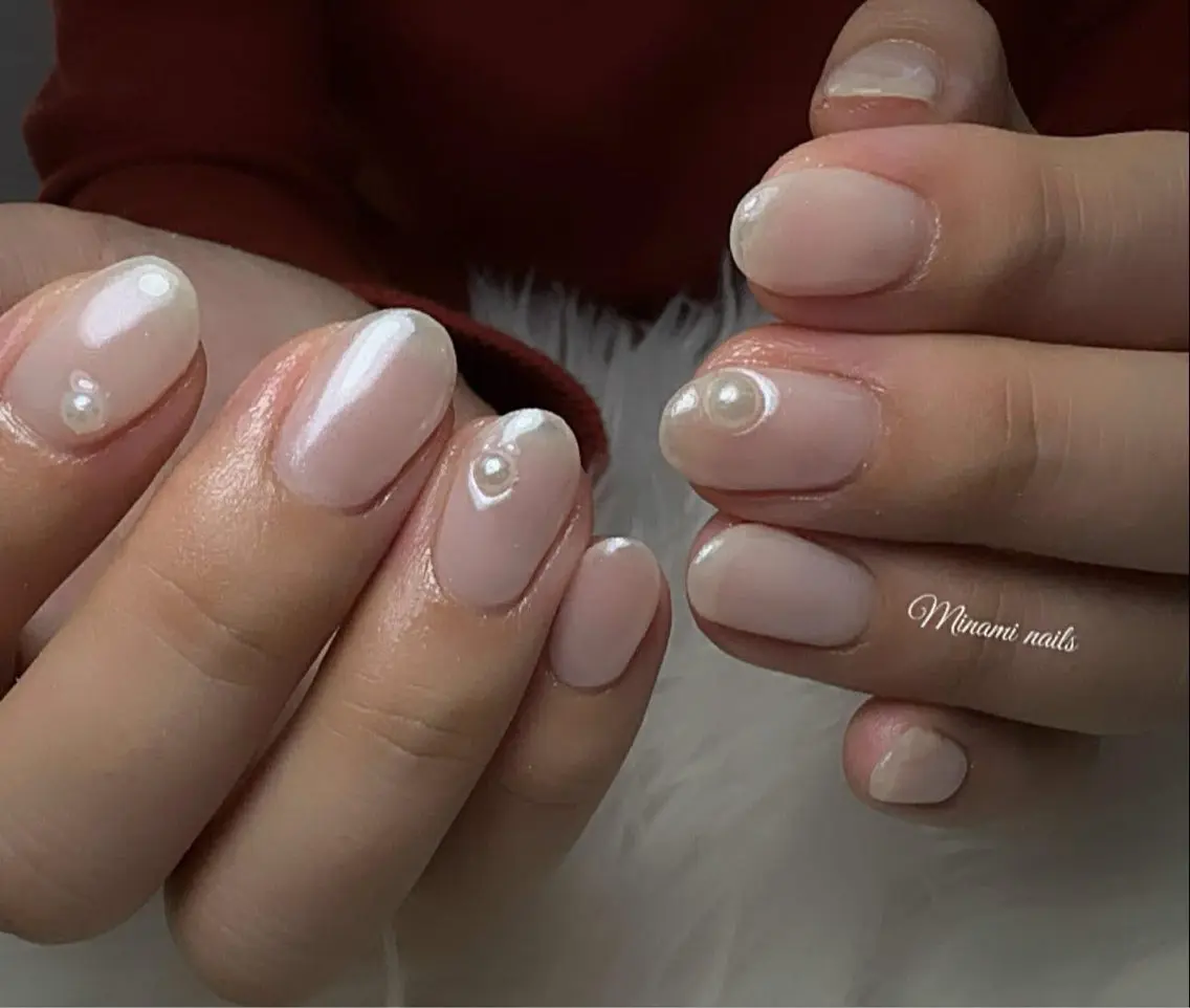 ネイル アートネイル オーロラネイル ガーリー キラキラネイル 韓国ネイル Minami Nailsのネイルデザイン