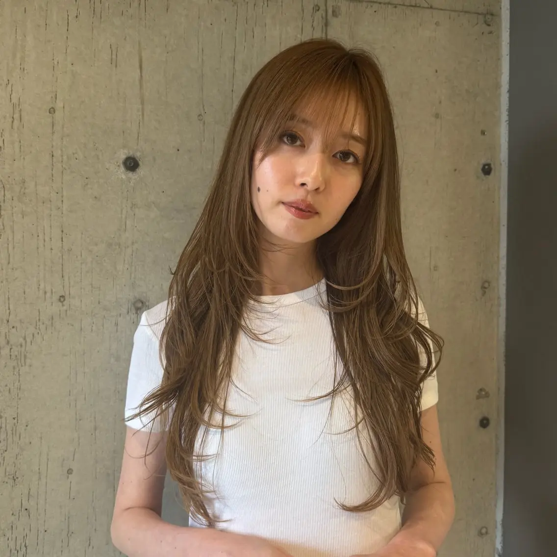 ロング カラー レイヤーカット カット ヘアカラー トリートメント ヘッドスパ 柔め透明感血色カラー 暖色/レイヤー/ゆいのヘアスタイル