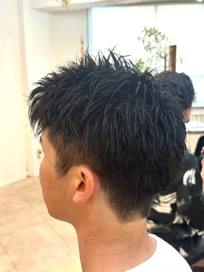 ショート メンズ ツーブロック ショートヘア カット スパイキー/ ピンパーマ/緑川雄也のヘアスタイル