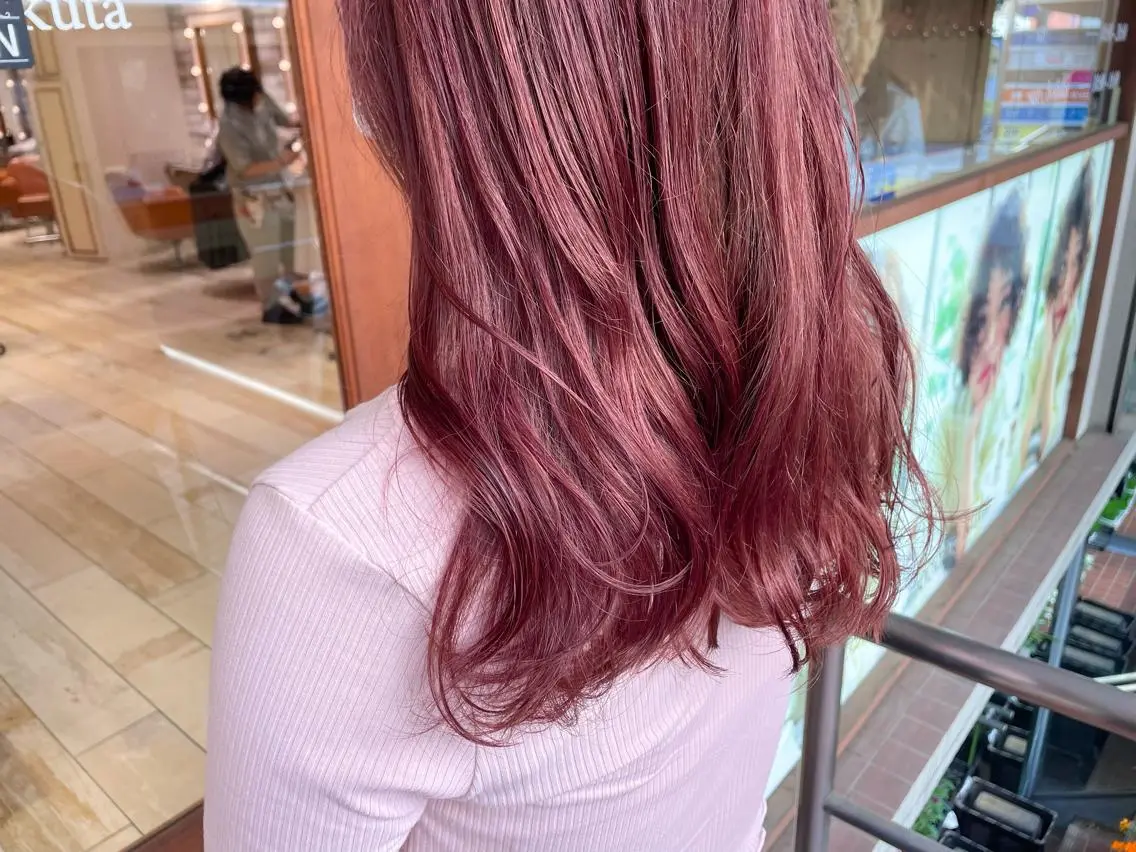 ロング カラー ベージュカラー ブリーチ ピンクカラー 清水 ちひろ ✄トップスタイリストのヘアスタイル