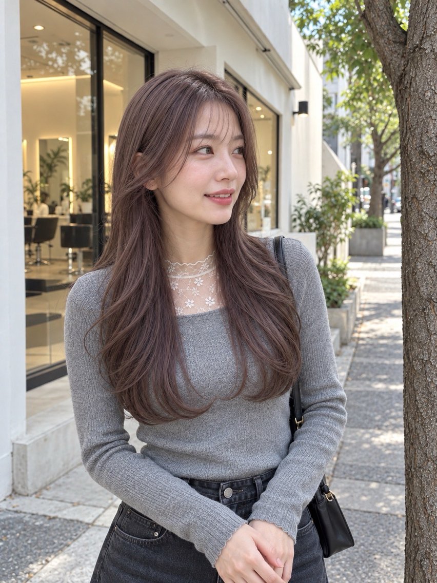 ロング カラー ブラウンカラー 透明感カラー イルミナカラー ヘアカラー カラーモデル募集中/ 透明感カラー/るいのヘアスタイル