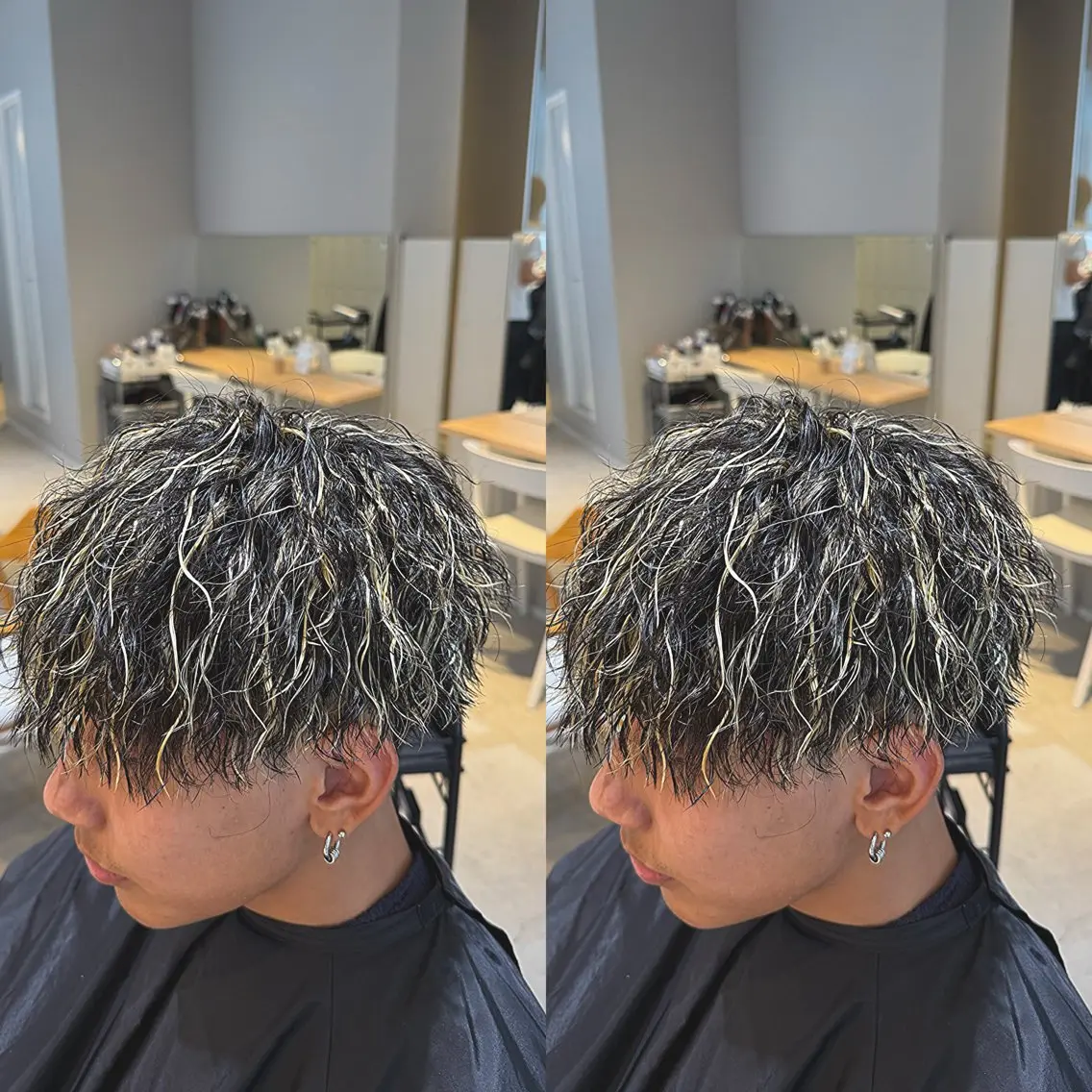 カラー ハイライトカラー メッシュ 山内 優成のヘアスタイル