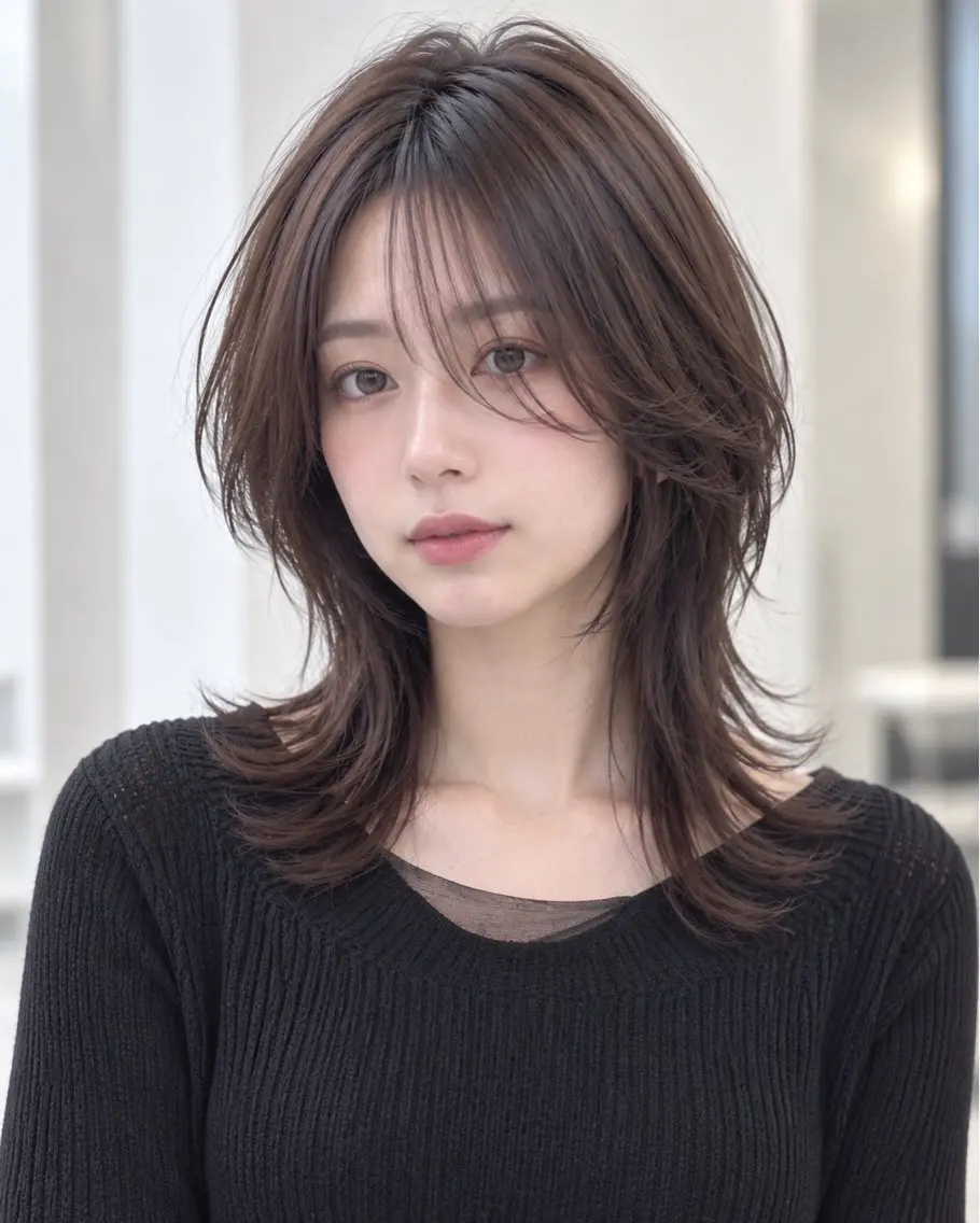 セミロング 髪質改善 ウルフカット カット トリートメント ヘッドスパ 久木原 ゆりのヘアスタイル