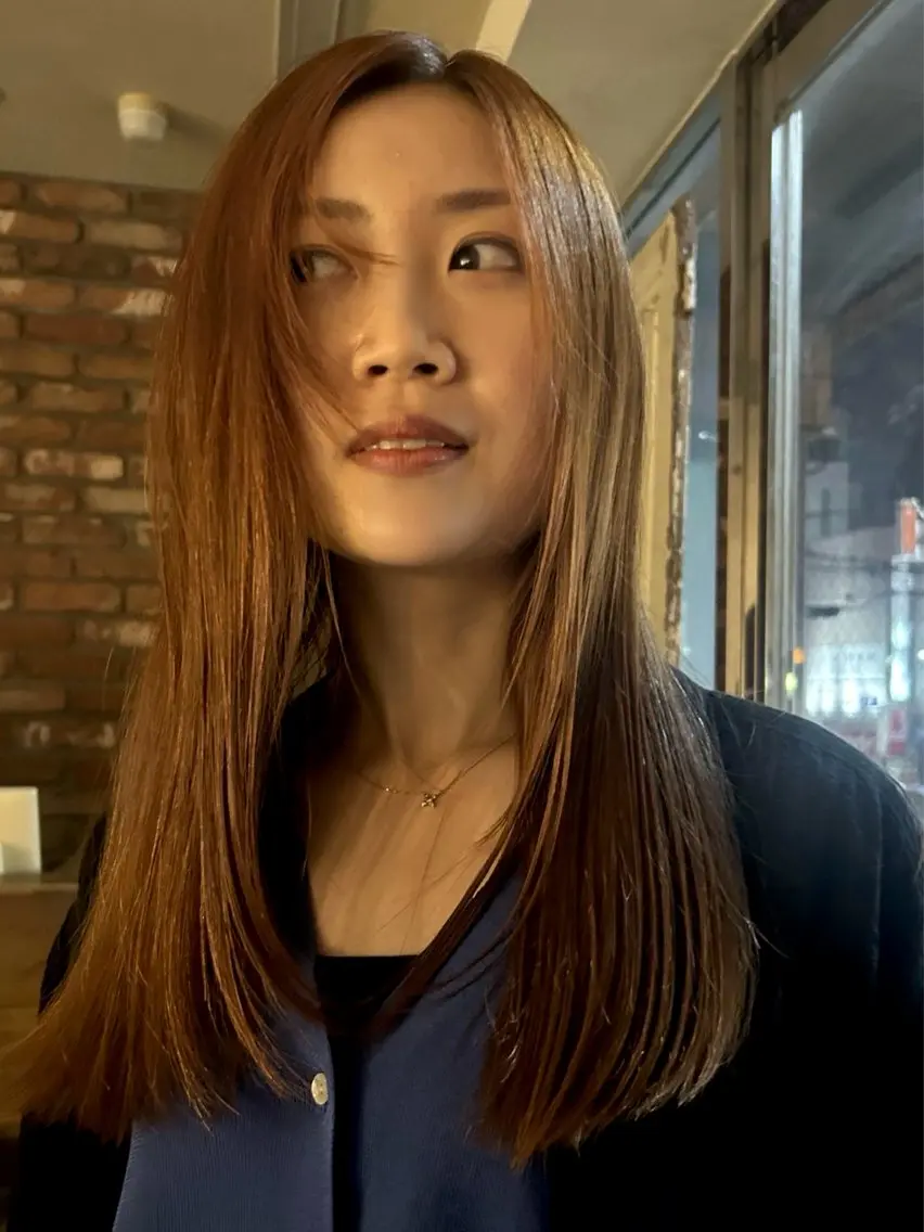 ロング カラー ヘアカラー トリートメント momona english okのヘアスタイル