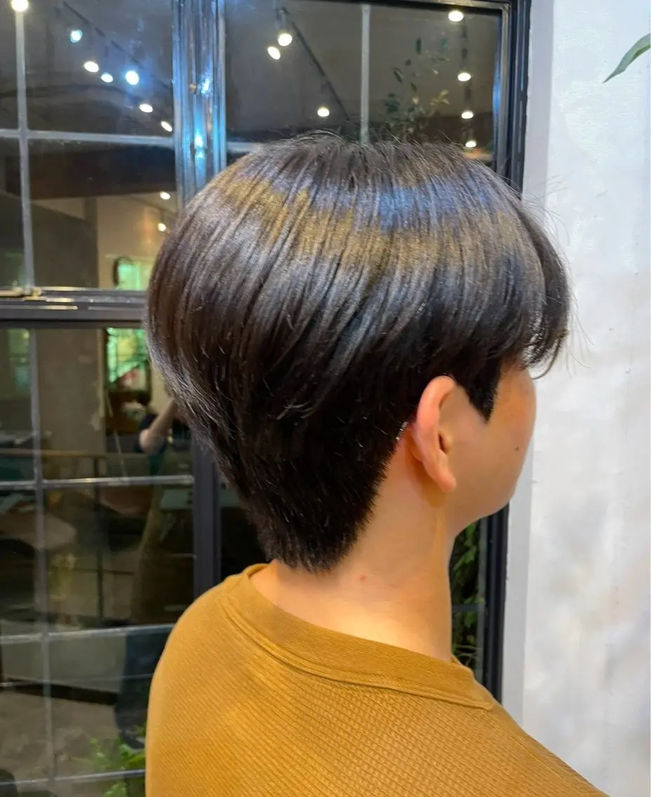ショート メンズ ダウンパーマ メンズ韓国風 メンズパーマ 韓国風ヘア 似合わせカットNo1 いちば　ゆなのヘアスタイル