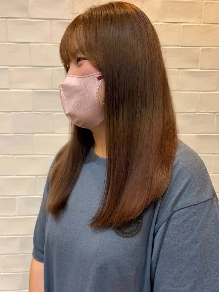 セミロング カラー ベージュカラー ブリーチ 透明感カラー ブリーチなしカラー Manaka ☺︎のヘアスタイル
