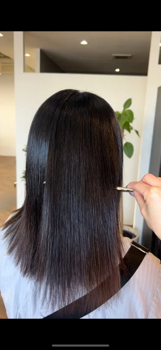 セミロング 酸性ストレート 縮毛矯正 saria [ALEAP]のヘアスタイル
