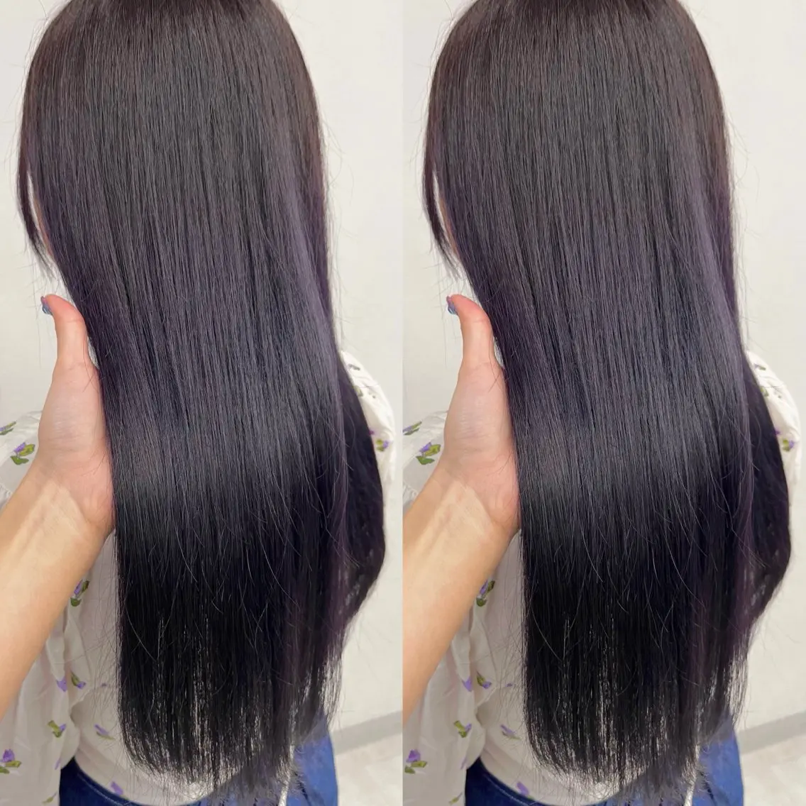 ロング カラー カット ヘアカラー トリートメント 透明感カラー🪿🤍 顔まわりカットのヘアスタイル