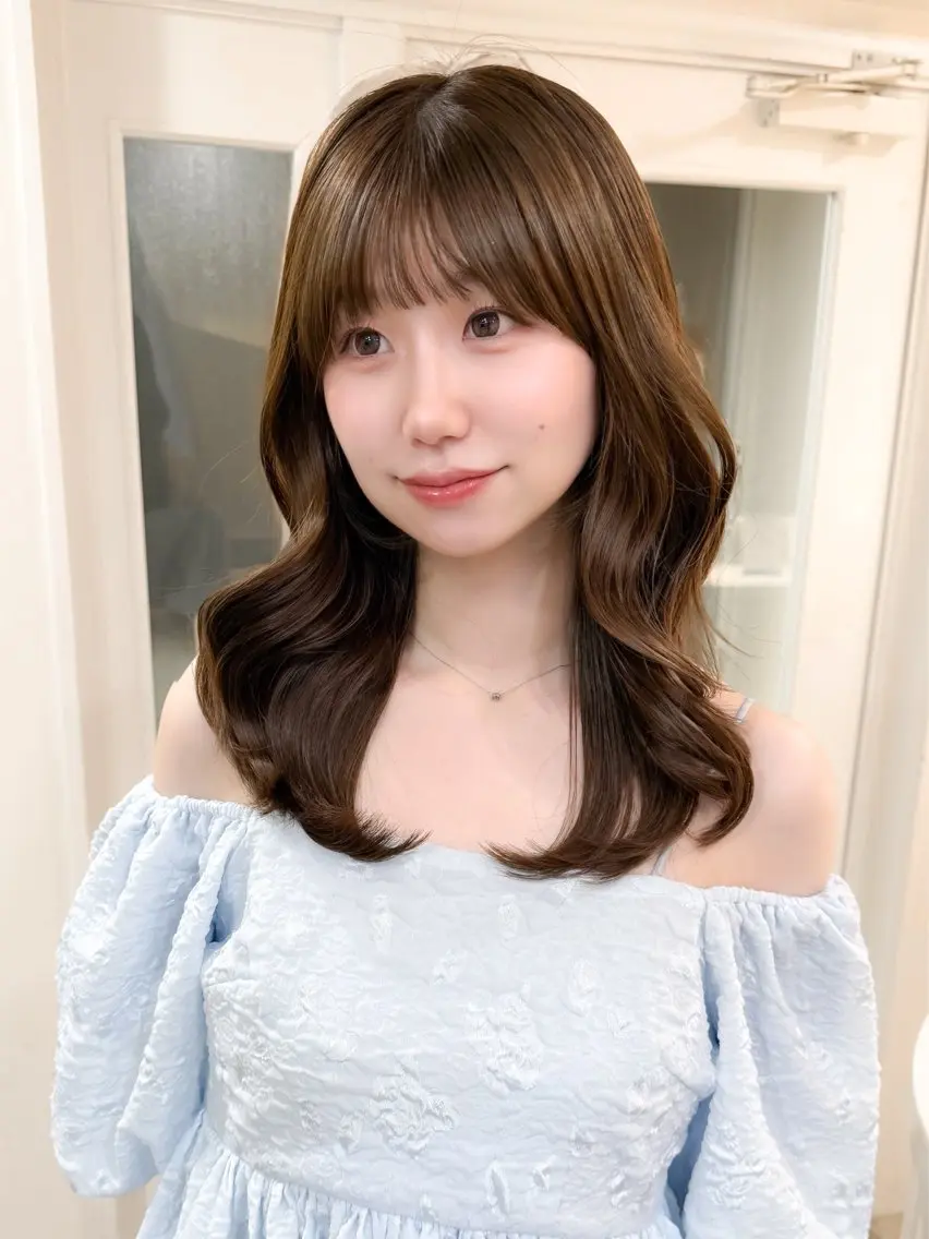 ミディアム カラー ベージュカラー ダブルカラー グレージュ ミント オリーブグレージュ カット ヘアカラー トリートメント ミディアム/顔周り/ ベージュ🌼mayuのヘアスタイル