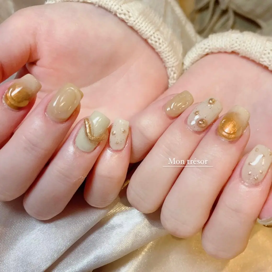 ネイル 持ち込み ニュアンスネイル ハンドネイル Nail salon Nuit(ニュイ)のネイルデザイン