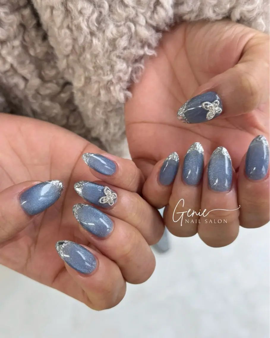 ネイル フレンチネイル ガラスフレンチ ハンドネイル Nail salon Genieのネイルデザイン