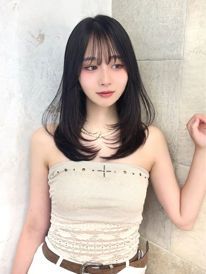 ロング カット ヘアカラー sakura/韓国 /透明感カラーのヘアスタイル