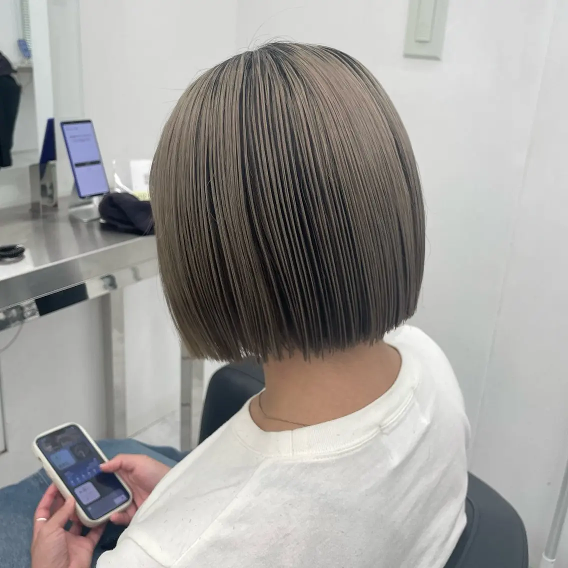 ショート カラー ヘアアレンジ カット トリートメント ヘアセット 縮毛矯正🤍 ボブ/ HIKARIのヘアスタイル