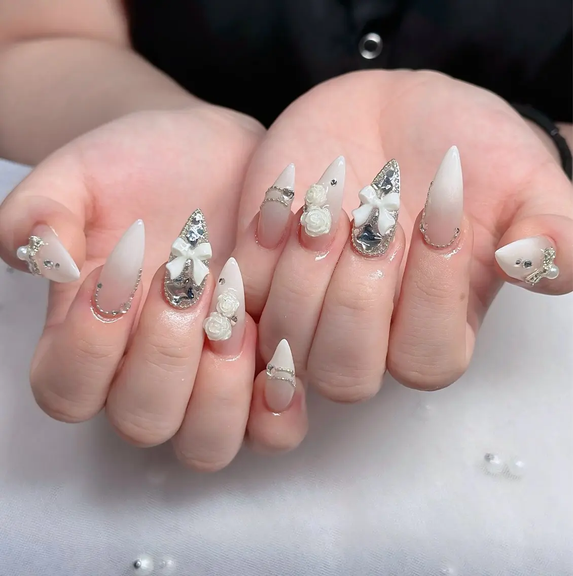 ネイル ハート キラキラネイル リボン ハンドネイル キノコ H.babynailのネイルデザイン
