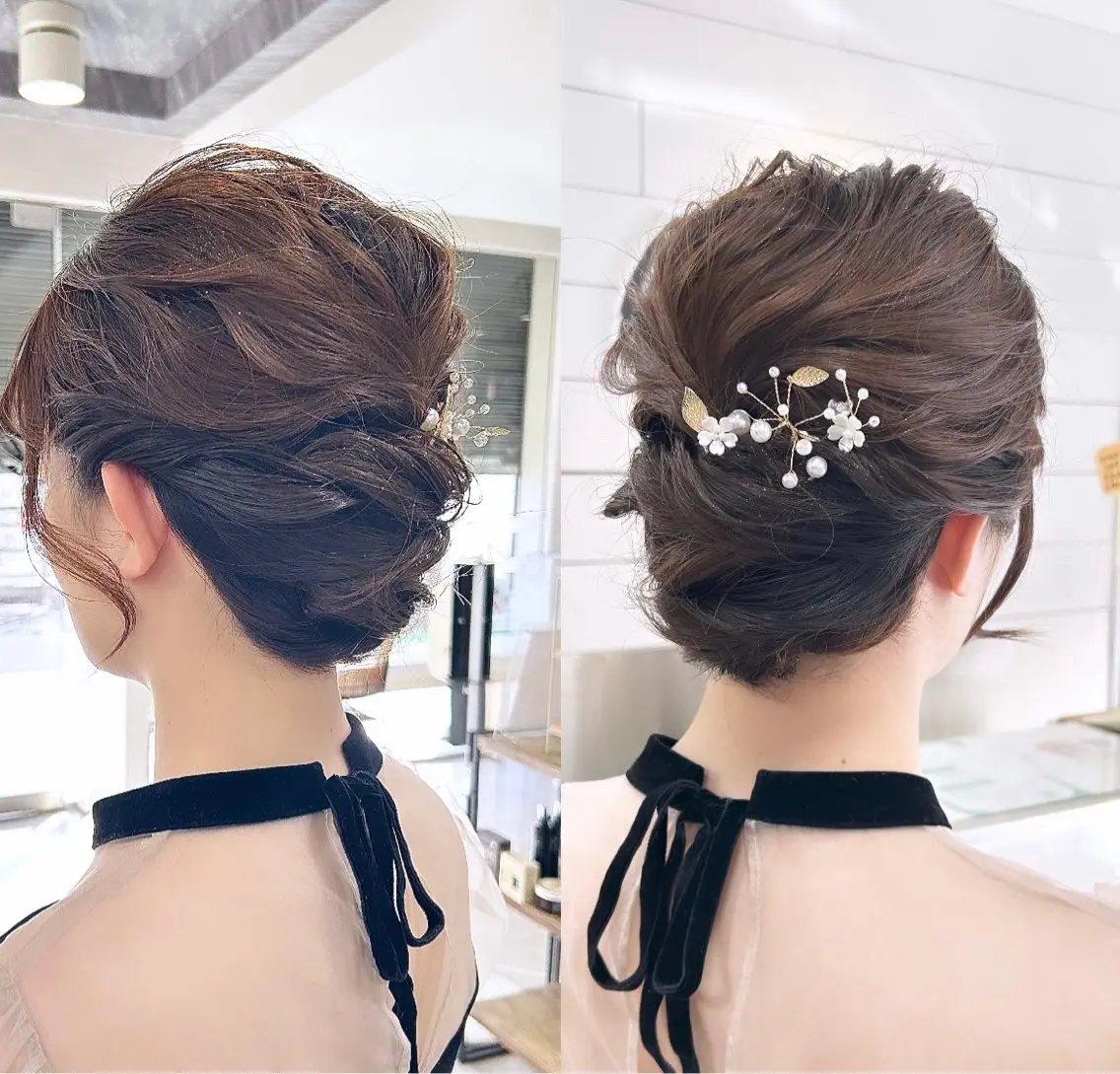 ヘアアレンジ ヘアセット レイヤー/艶髪カラー 森本くるみのヘアスタイル