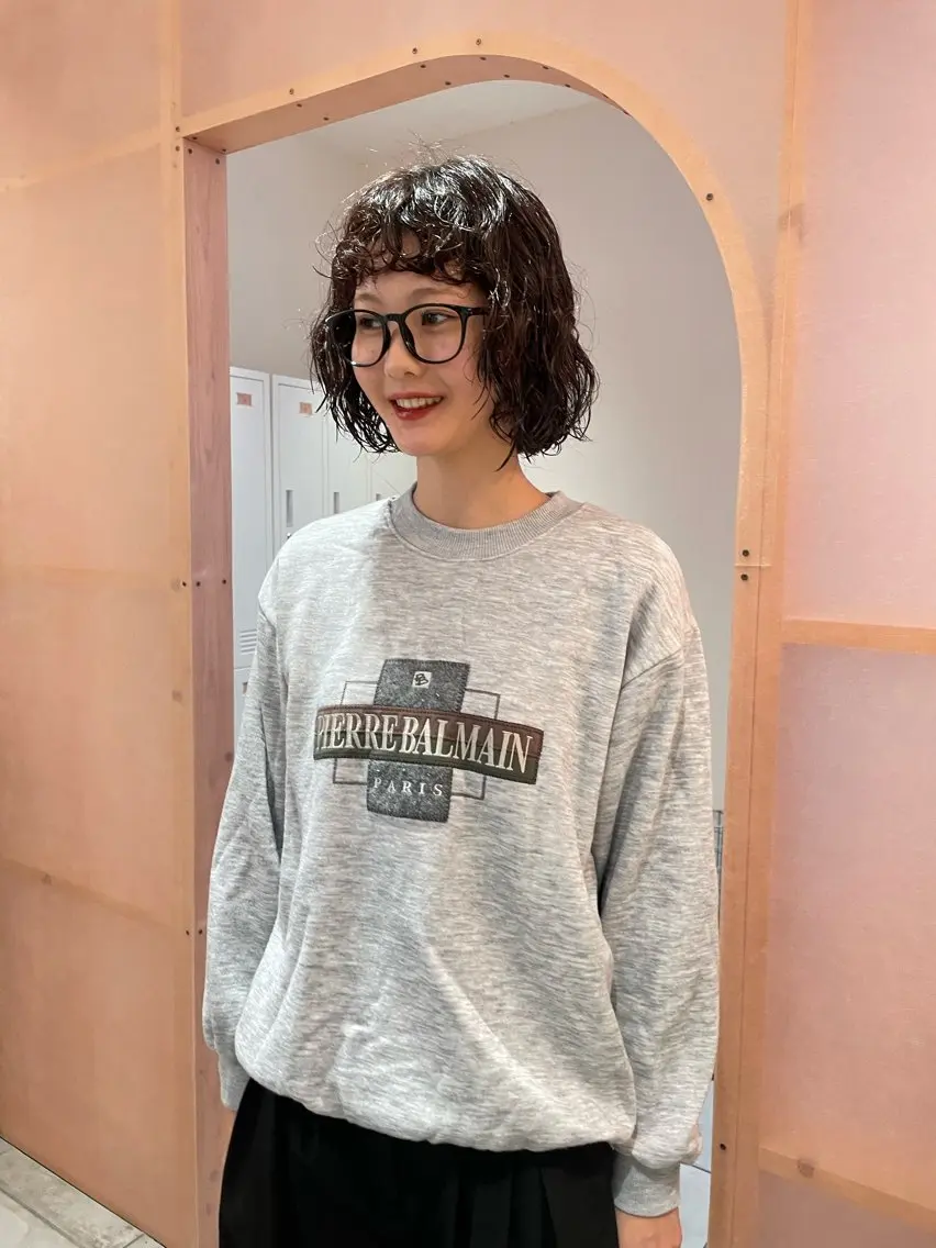 ショート パーマ カット パーマ トリートメント 前原  千尋のヘアスタイル