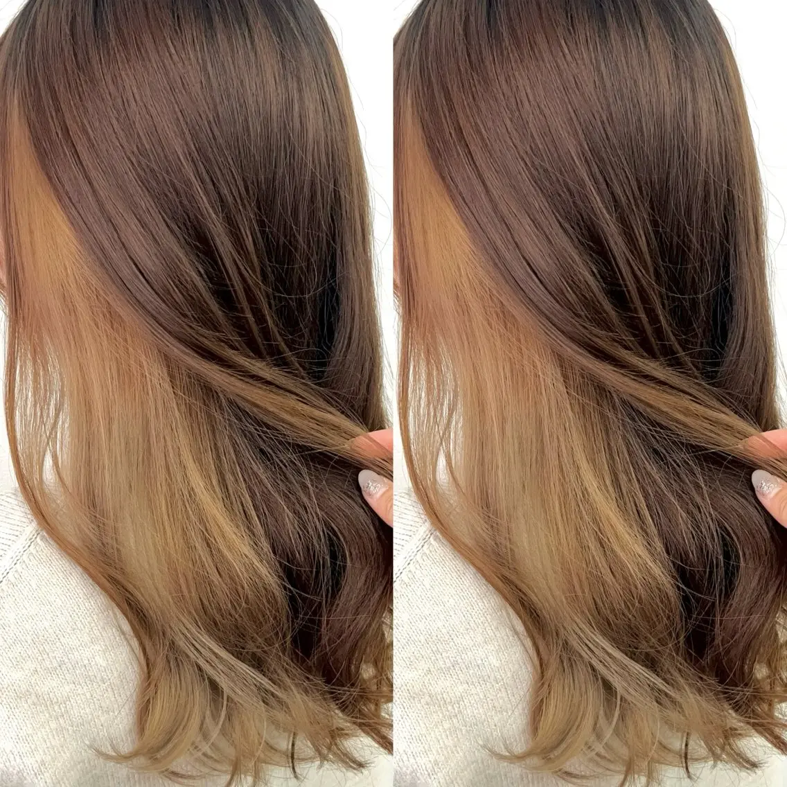 ロング カット ヘアカラー トリートメント 透明感カラー🪿🤍 顔まわりカットのヘアスタイル