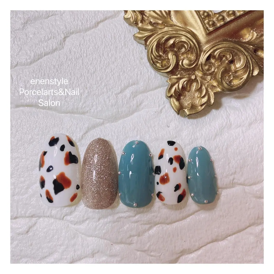 ミディアム ネイル 🐾enen style 🐾のネイルデザイン