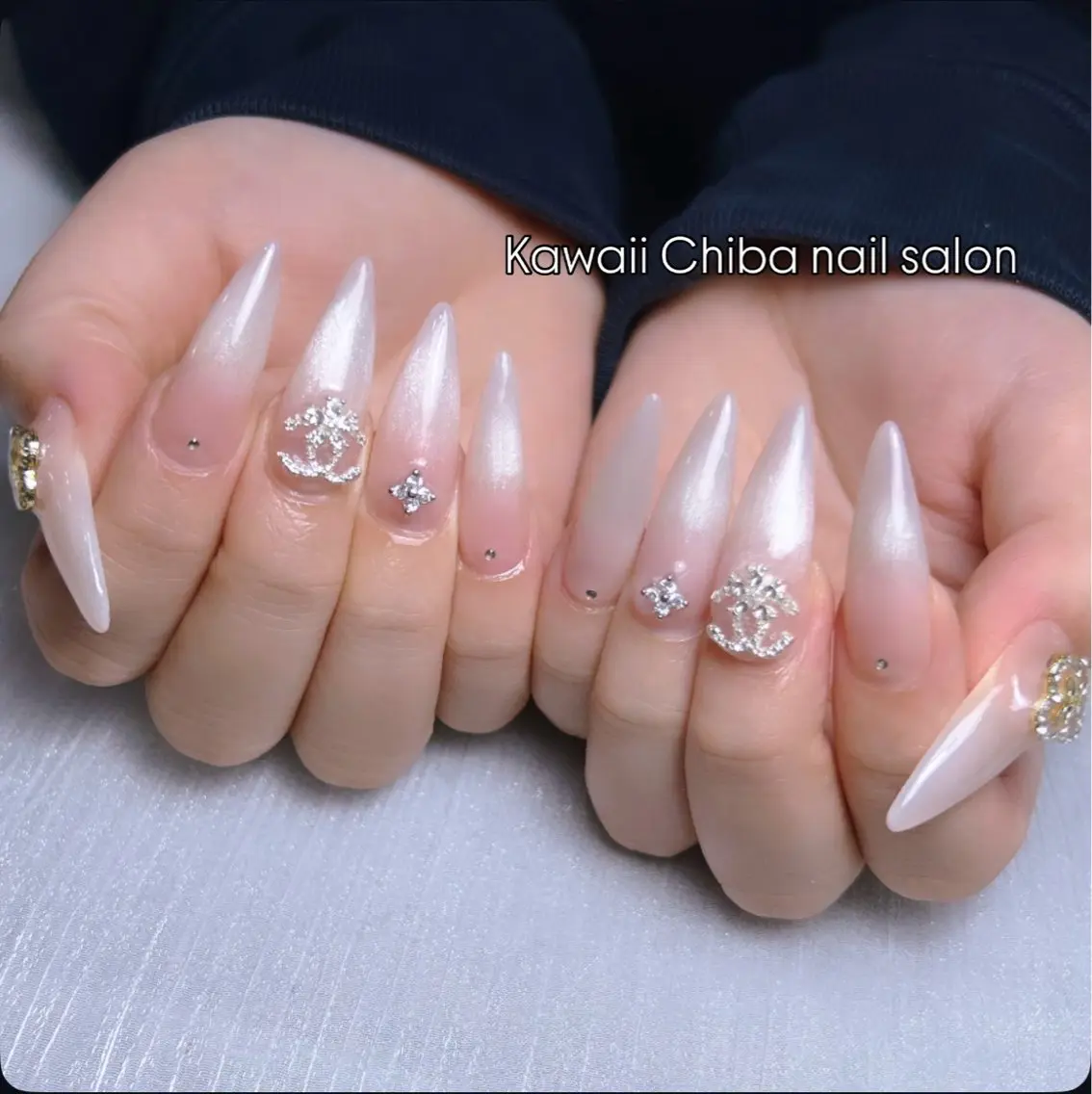 ネイル チークネイル 桜ネイル 長さ出し フラワーネイル フレンチネイル ハンドネイル ハンドケア Kawaii Chiba nailのネイルデザイン
