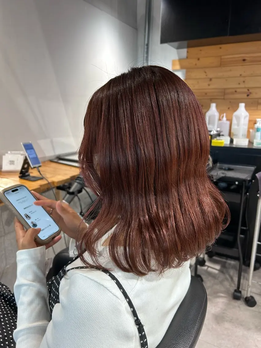 ミディアム ヘアカラー トリートメント ヘッドスパ レイヤーStyle 🪽菜々実のヘアスタイル