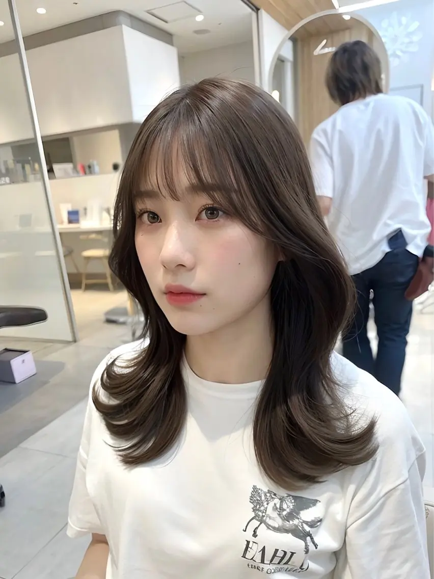 ミディアム カラー グレージュ ミルクティーグレージュ くびれヘア 韓国風ヘア レイヤーカット 🇰🇷韓国風くびれ ヘア🇰🇷中村優大のヘアスタイル