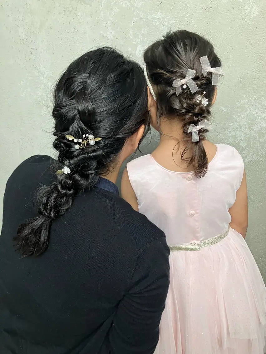 ロング カラー パーマ ヘアアレンジ メンズ キッズ ハーフアップ 子どものヘアアレンジ メンズバレイヤージュ メンズブリーチ メンズハイライト ヘアセット kotona 🤍miuraのヘアスタイル