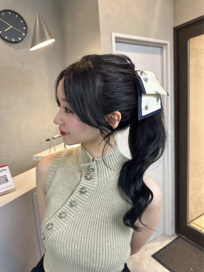 ロング ヘアアレンジ デート ヘアセット りおん レイヤー/ベージュのヘアスタイル