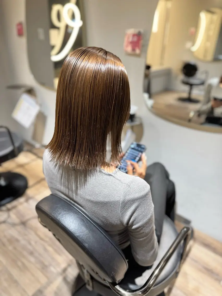 ミディアム カット ヘアカラー 【天満1艶髪】潤艶/ 髪質改善🌹釣本竜哉のヘアスタイル