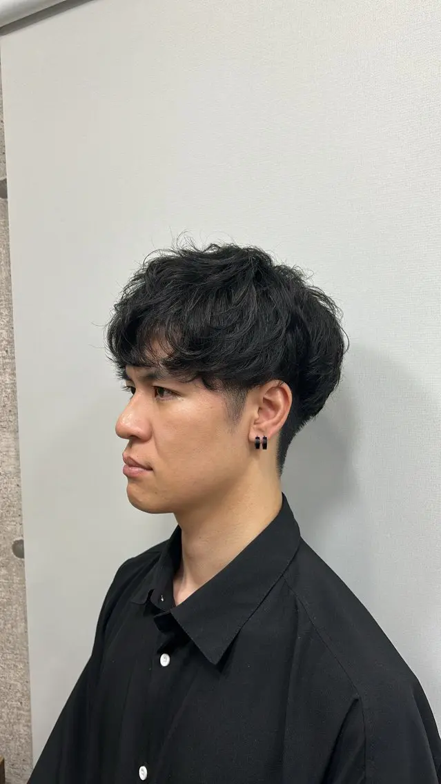 ショート パーマ メンズ カット パーマ rei カットモデル募集中のヘアスタイル