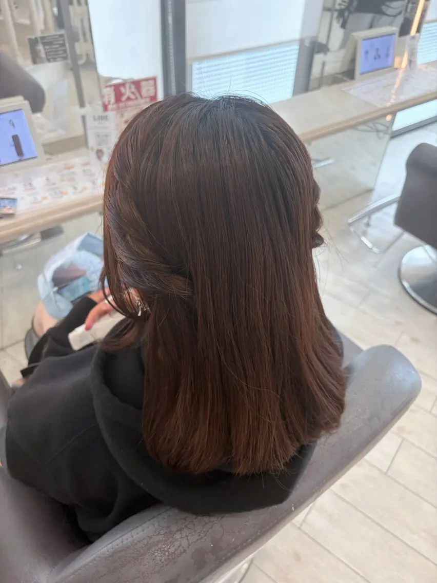 ミディアム ヘアアレンジ ヘアメ⑅̥艶カラー ⑅̥honokaのヘアスタイル